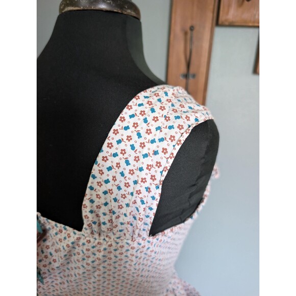40s Calico Pinafore Dress: Vintage Floral Sundress - Picture 8 of 16
